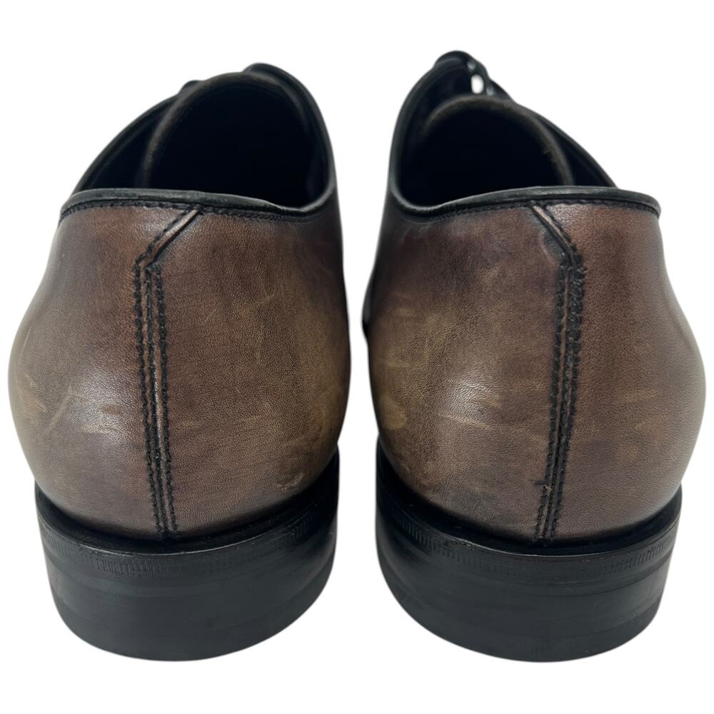 Prada Brown Leather Derby Dress Shoes Made in Italy Lace Up Minimalist Luxury 9 - Picture 8 of 14